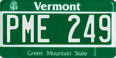 VT license plate PME249