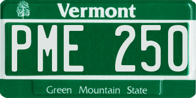 VT license plate PME250