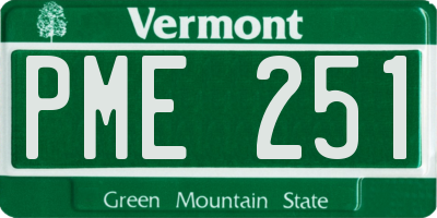 VT license plate PME251