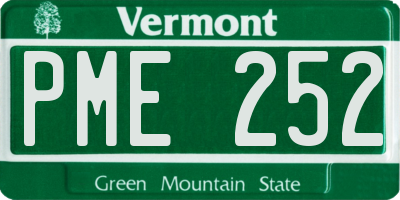 VT license plate PME252