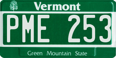 VT license plate PME253