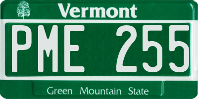 VT license plate PME255