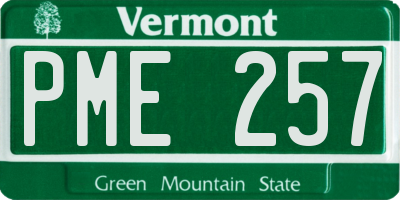 VT license plate PME257