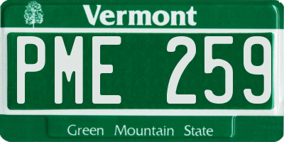 VT license plate PME259