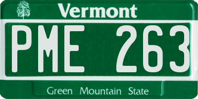 VT license plate PME263