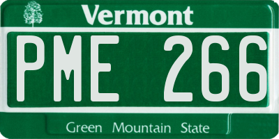 VT license plate PME266