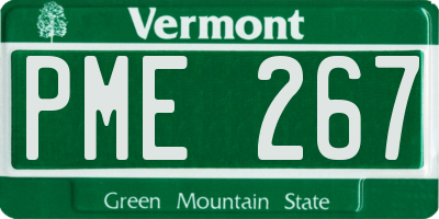 VT license plate PME267