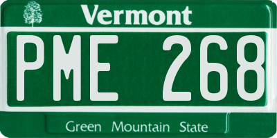 VT license plate PME268