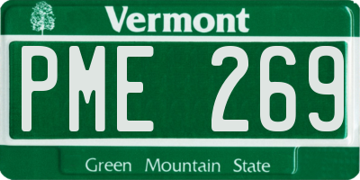 VT license plate PME269