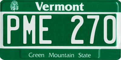 VT license plate PME270