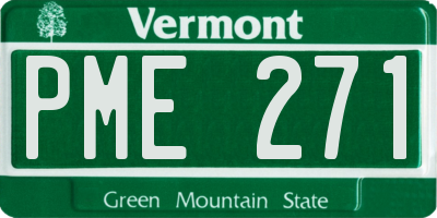 VT license plate PME271