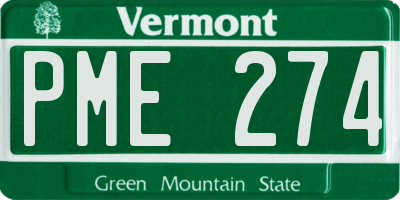 VT license plate PME274