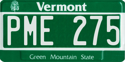 VT license plate PME275