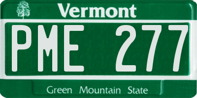 VT license plate PME277