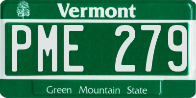 VT license plate PME279