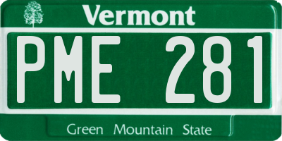 VT license plate PME281
