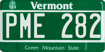VT license plate PME282