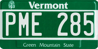 VT license plate PME285