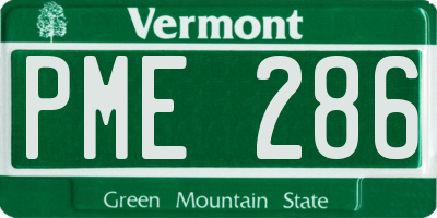 VT license plate PME286