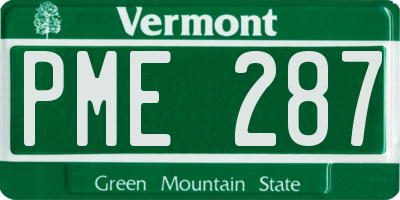 VT license plate PME287