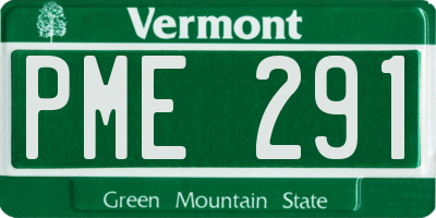 VT license plate PME291