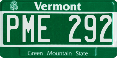 VT license plate PME292