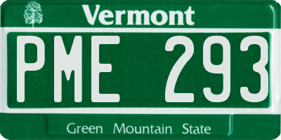 VT license plate PME293