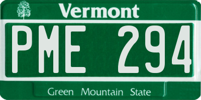 VT license plate PME294