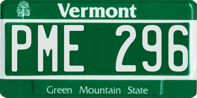 VT license plate PME296