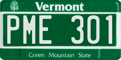 VT license plate PME301