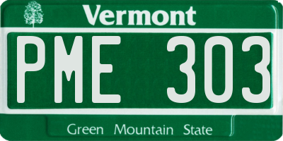 VT license plate PME303