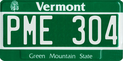 VT license plate PME304
