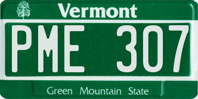VT license plate PME307