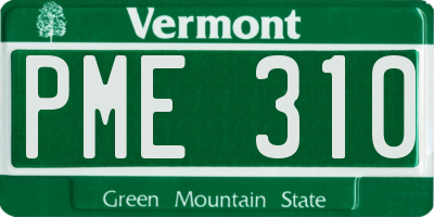 VT license plate PME310