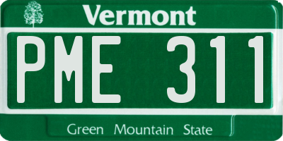 VT license plate PME311
