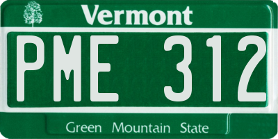 VT license plate PME312