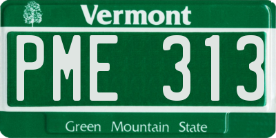VT license plate PME313