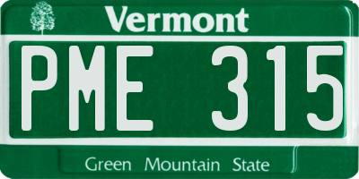 VT license plate PME315