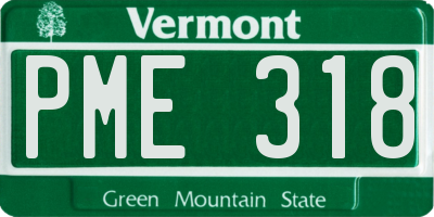 VT license plate PME318