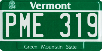 VT license plate PME319