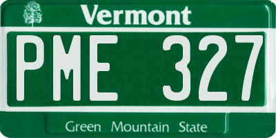VT license plate PME327
