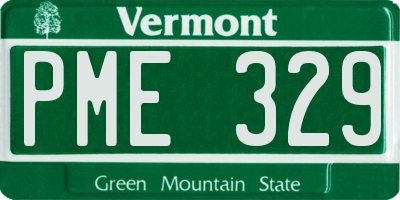 VT license plate PME329