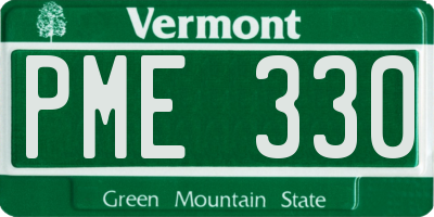 VT license plate PME330