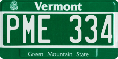 VT license plate PME334