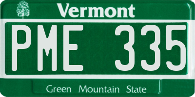 VT license plate PME335
