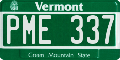 VT license plate PME337