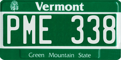 VT license plate PME338
