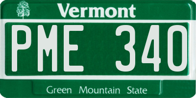 VT license plate PME340