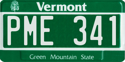 VT license plate PME341