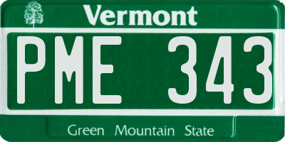 VT license plate PME343